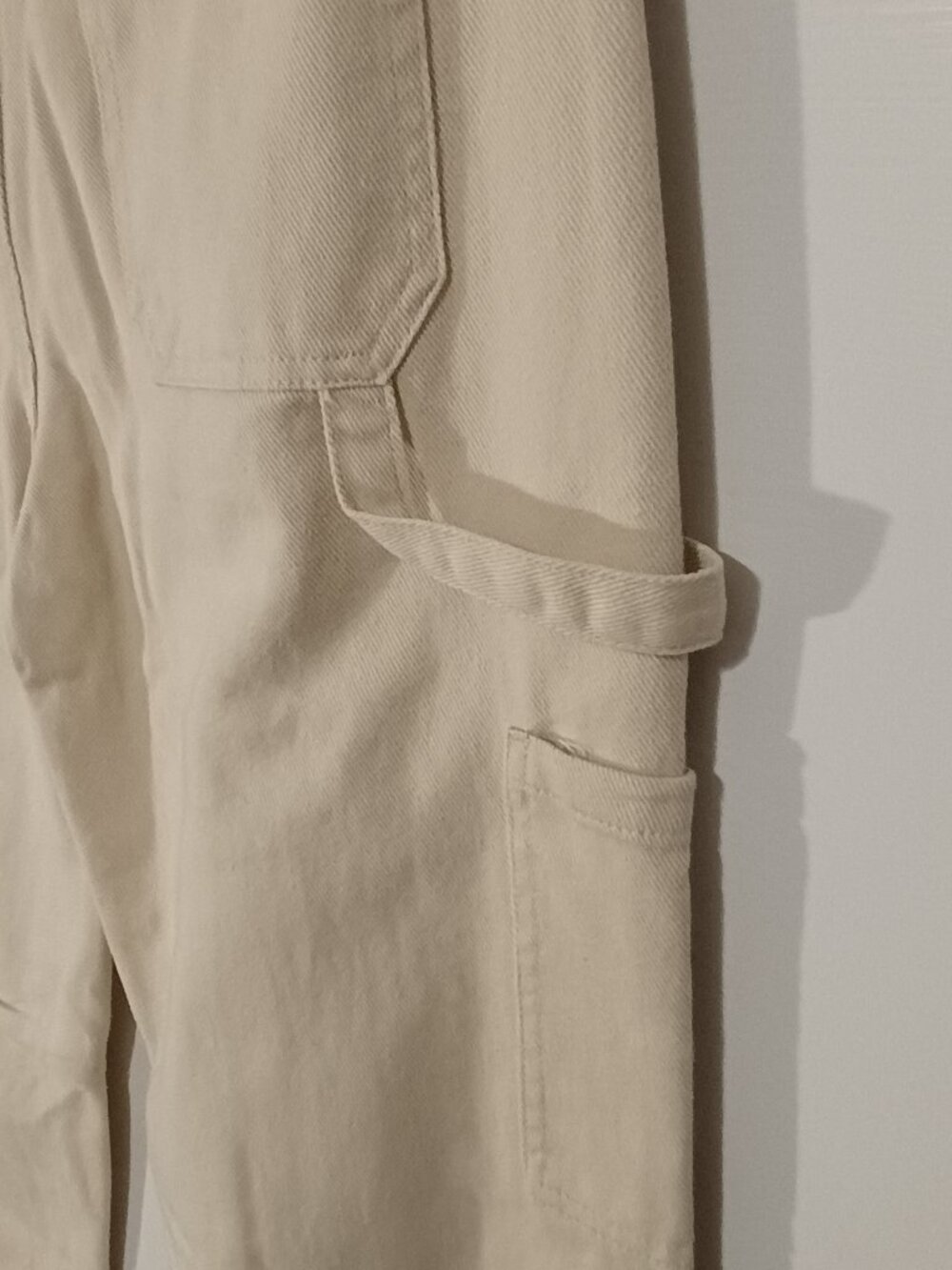NWT Billabong Ula Pants Women’s Natural Beige Utility Carpenter Cargo Wide Leg - Picture 7 of 9